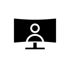 Monitor or Screen Icon. Monitor or Screen vector illustration symbol. Can be used Online Meeting Icon, Work From Home Icon, Online Learning or Learn From Home Icon, etc.