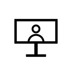 Monitor or Screen Icon. Monitor or Screen vector illustration symbol. Can be used Online Meeting Icon, Work From Home Icon, Online Learning or Learn From Home Icon, etc.