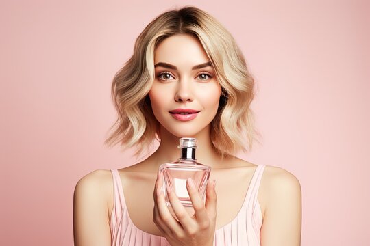 WOman with perfume bottle