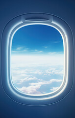 The beautiful place in airplane window from passenger seat.