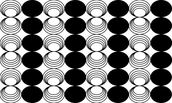 seamless pattern with circles, Black and gray, multi layer circle pattern in Black repeat, replete pattern, endless fabric pattern, black dot checkerboard design for fabric printing or wall
