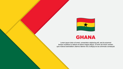 Obraz premium Ghana Flag Abstract Background Design Template. Ghana Independence Day Banner Cartoon Vector Illustration. Ghana