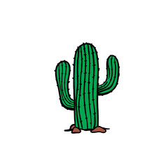 vector illustration of a fresh green cactus tree on a white background