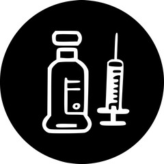 Insulin bottle and syringe vector icon. filled flat sign for mobile sign, symbol, vector, art
