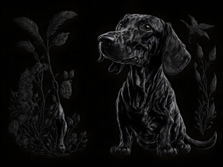 Obraz premium Drawing of Dachshund dog