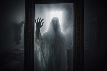 Spooky ghost in the window