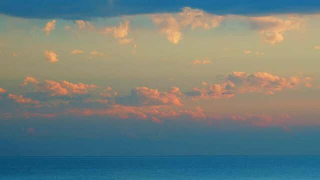 Sky Cloud On Sea Backgrounds. Panorama Twilight Sky And Cloud At Evening. Pan.