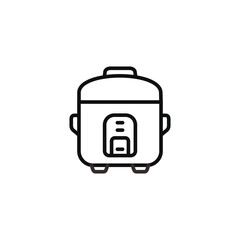 Rice cooker line icon isolated on white background