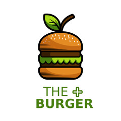 Healthy eco friendly vegetarian burger logo