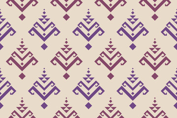Abstract ethnic background. Geometric seamless pattern in tribal. Fabric Indian style. Design for wallpaper, illustration, fabric, clothing, carpet, textile, batik, embroidery.
