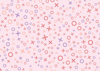 Symbol x o soft colorful cute random decoration minimal pink background