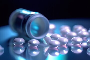 Melatonin Pills Product. Realistic photography. Generative AI.