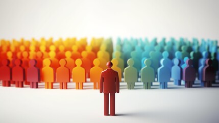 A Standout Job Candidate Rises Above the Rest in a White Background, Perfect for Recruitment
