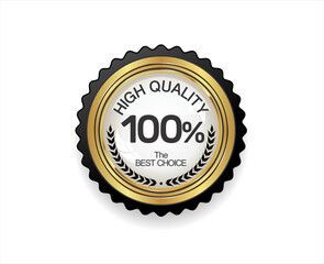 High quality emblem or golden badge on white background 