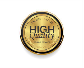 High quality emblem or golden badge on white background 