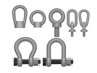 Set of lifting accessories on white background