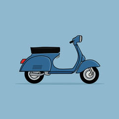 Vector Vintage Design, Scooters Retro Motorbike