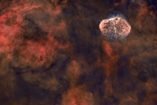 Crescent Nebula (Caldwell 27)in constellation Cygnus