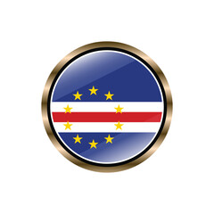 Cape Verde flag circle button vector template, trendy, collection, logo, design