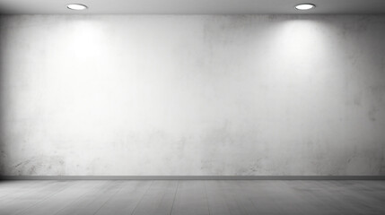 Empty light White wall with beautiful chiaroscuro - Generative AI