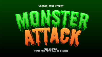 monster attack editable 3d text effect © hafid
