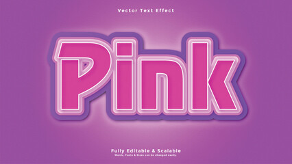 Pink 3d text effect editable vector