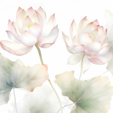 Watercolor lotus. Seamless pattern. Vector illustration. Seamless pattern with lotuses.