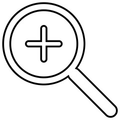 Fototapeta premium Zoom in outline icon. Magnifying glass illustration.