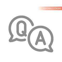Q and A line vector bubble. Faq, questions and answers outline symbol.