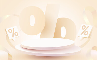 Colorful discount sale podium. Special offer composition.