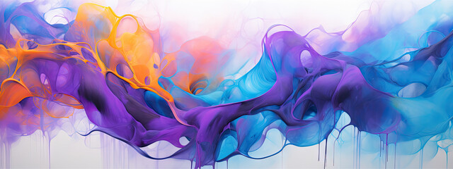 Dynamic Complementary Color Abstract Art: Swirling Liquid Textures