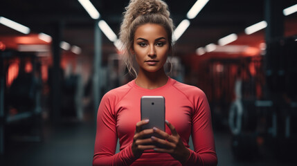 Fitness enthusiast in workout attire, engaged in various exercises, set in a well-equipped gym, offering a dynamic template for fitness-related promotions and content