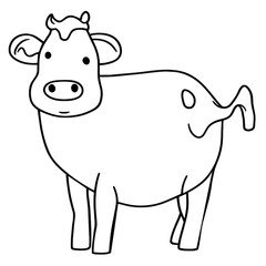 cartoon cow for coloring