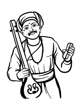 sketch of sant tukaram maharaj