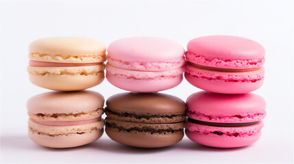Fototapeta premium colorful macaroons isolated on white