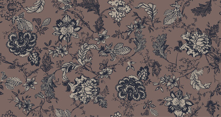 Hand drawn summer floral backround, Design for fashion , fabric, textile, wallpaper, cover, web , wrapping and all prints