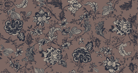 Hand drawn summer floral backround, Design for fashion , fabric, textile, wallpaper, cover, web , wrapping and all prints