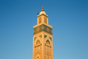 Fototapeta premium Hassan II mosque minaret, Casablanca, Morocco.