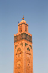 Obraz premium Hassan II mosque minaret, Casablanca, Morocco.