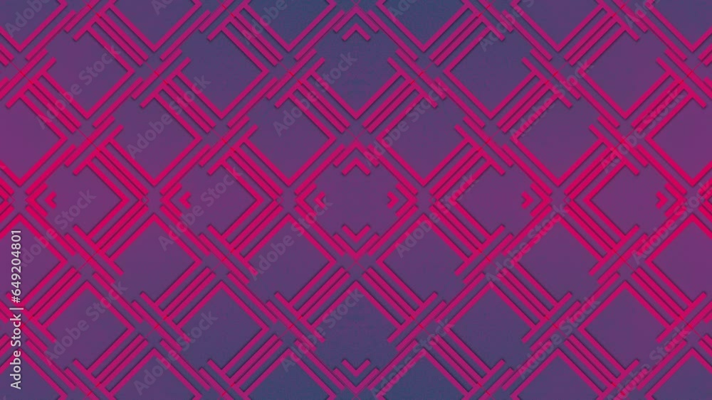 Poster Geometric composition of simple animated shapes in neon color. Modern concept background. Digital seamless loop animation. 3d rendering. 4K, Ultra HD resolution