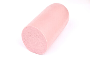Boiled sausage isolated on white background.
