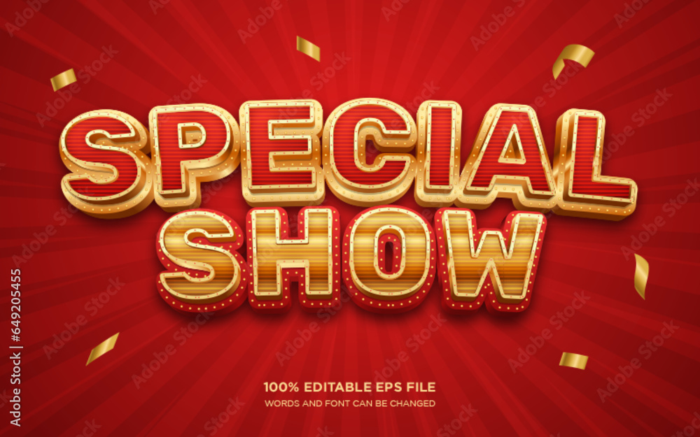 Poster special show 3d editable text style effect