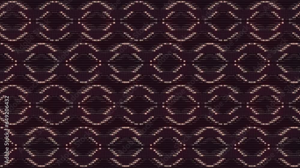Aufkleber Cyclic seamless loop animation of interlaced glossy metallic pattern on dark background. Digital creative concept. 3d rendering. 4K, Ultra HD resolution
