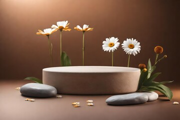 spa stones and flower Generative AI