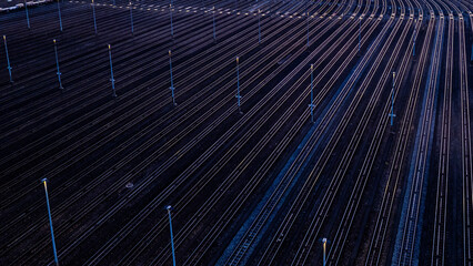 rails at night