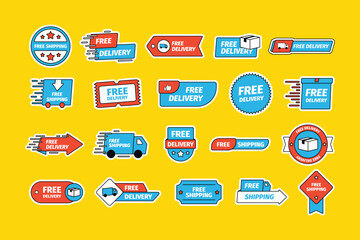 Free Delivery Sticker Label