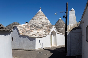 The Trulli of Alberobello, the typical limestone houses in the province of Bari, Puglia, Italy