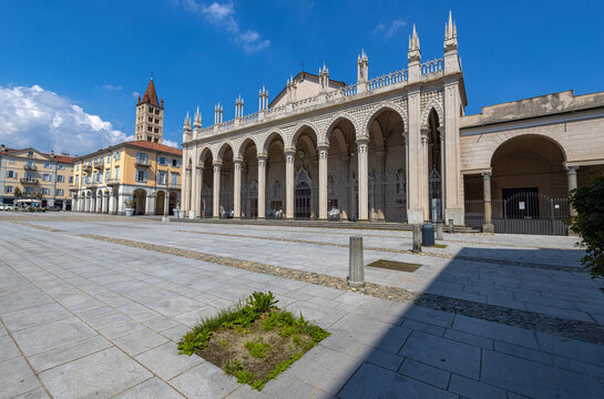 BIELLA, ITALY, JUNE 1, 2023 - View of St Stephen's Cathedral in Biella, Piedmont, Italy