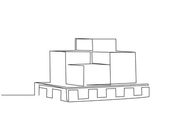 pallet boxes cargo order industry business objects line art design