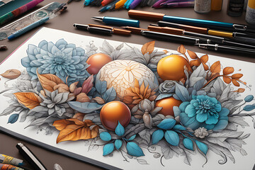 Draw a colorful and beautiful flower on drawing paper.
Generative AI